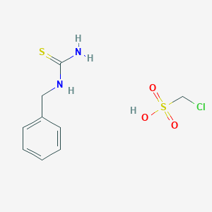 molecular formula C9H13ClN2O3S2 B14523055 Benzylthiourea;chloromethanesulfonic acid CAS No. 62845-94-7