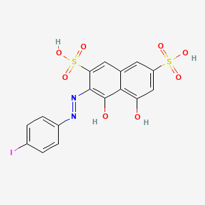 5-Hydroxy-3-[2-(4-iodophenyl)hydrazinylidene]-4-oxo-3,4-dihydronaphthalene-2,7-disulfonic acid