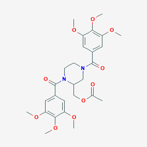 B145233 [1,4-Bis(3,4,5-trimethoxybenzoyl)piperazin-2-yl]methyl acetate CAS No. 129229-98-7