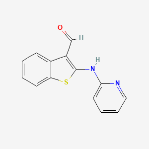 molecular formula C14H10N2OS B14523300 Benzo[b]thiophene-3-carboxaldehyde, 2-(2-pyridinylamino)- CAS No. 62542-54-5