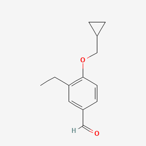 molecular formula C13H16O2 B1452331 4-(环丙基甲氧基)-3-乙基苯甲醛 CAS No. 883525-14-2