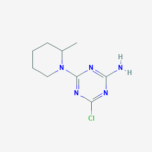molecular formula C9H14ClN5 B1452333 4-Chloro-6-(2-methyl-1-piperidinyl)-1,3,5-triazin-2-amine CAS No. 1220016-66-9