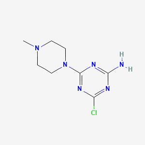 molecular formula C8H13ClN6 B1452335 4-氯-6-(4-甲基-1-哌嗪基)-1,3,5-三嗪-2-胺 CAS No. 1220038-40-3