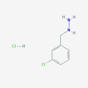 molecular formula C7H11Cl3N2 B1452339 (3-Chlorobenzyl)hydrazine hydrochloride CAS No. 260057-49-6