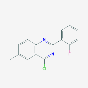 molecular formula C15H10ClFN2 B1452343 4-Chloro-2-(2-fluorophenyl)-6-methylquinazoline CAS No. 885277-53-2
