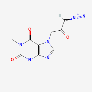 1-Diazonio-3-(1,3-dimethyl-2,6-dioxo-1,2,3,6-tetrahydro-7H-purin-7-yl)prop-1-en-2-olate