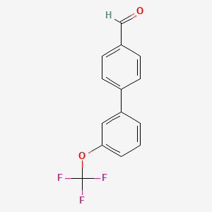 molecular formula C14H9F3O2 B1452349 3'-三氟甲氧基-联苯-4-甲醛 CAS No. 473257-33-9
