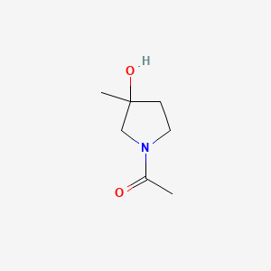 molecular formula C7H13NO2 B1452350 1-(3-Hydroxy-3-methyl-pyrrolidin-1-YL)-ethanone CAS No. 1263378-58-0