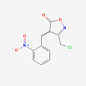molecular formula C11H7ClN2O4 B1452352 (4E)-3-(Chloromethyl)-4-(2-nitrobenzylidene)-isoxazol-5(4H)-one CAS No. 1142198-95-5