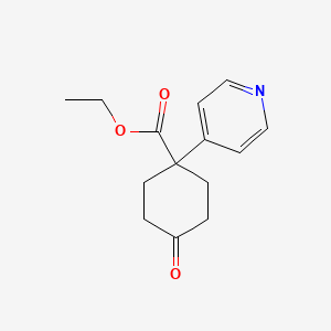 molecular formula C14H17NO3 B1452359 Ethyl 4-oxo-1-(4-pyridinyl)cyclohexanecarboxylate CAS No. 1255098-68-0