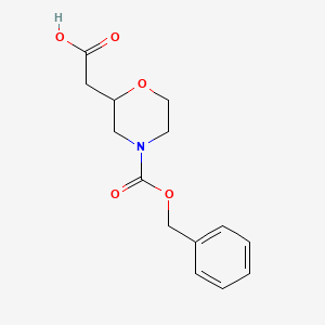 molecular formula C14H17NO5 B1452362 4-Cbz-2-羧甲基-吗啉 CAS No. 702693-24-1