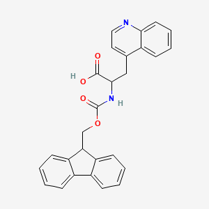 molecular formula C27H22N2O4 B1452363 2-(9H-Fluoren-9-ylmethoxycarbonylamino)-3-quinolin-4-YL-propionic acid CAS No. 1260644-17-4