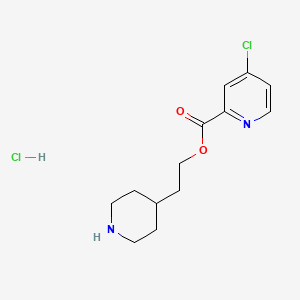 molecular formula C13H18Cl2N2O2 B1452374 2-(4-哌啶基)乙基 4-氯-2-吡啶甲酸盐酸盐 CAS No. 1220031-37-7