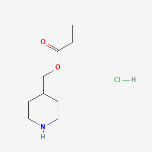 molecular formula C9H18ClNO2 B1452380 4-Piperidinylmethyl propanoate hydrochloride CAS No. 184042-51-1