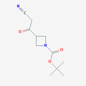 molecular formula C11H16N2O3 B1452382 叔丁基 3-(2-氰基乙酰)氮杂环丁烷-1-羧酸酯 CAS No. 887594-13-0