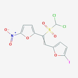 Furan, 2-[1-[(dichloromethyl)sulfonyl]-2-(5-iodo-2-furanyl)ethenyl]-5-nitro-