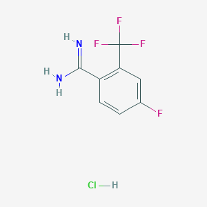 molecular formula C8H7ClF4N2 B1452386 4-氟-2-三氟甲基苯甲 amidine 盐酸盐 CAS No. 1187927-62-3
