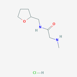 molecular formula C8H17ClN2O2 B1452396 2-(Methylamino)-N-(tetrahydro-2-furanylmethyl)-acetamide hydrochloride CAS No. 301840-56-2