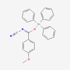 {(E)-(4-Methoxyphenyl)[(triphenylstannyl)oxy]methylidene}cyanamide