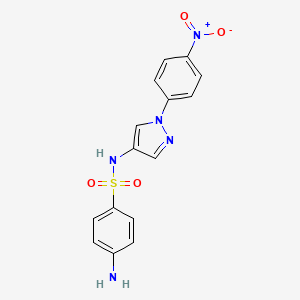 4-Amino-N-[1-(4-nitrophenyl)-1H-pyrazol-4-yl]benzene-1-sulfonamide