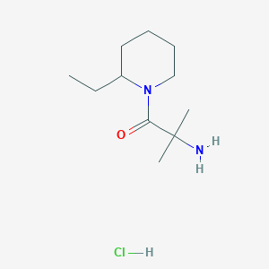 molecular formula C11H23ClN2O B1452399 2-氨基-1-(2-乙基-1-哌啶基)-2-甲基-1-丙酮盐酸盐 CAS No. 1219972-55-0