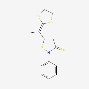 3(2H)-Isothiazolethione, 5-[1-(1,3-dithiolan-2-ylidene)ethyl]-2-phenyl-