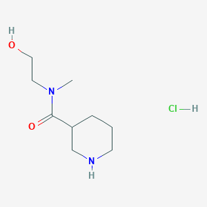 molecular formula C9H19ClN2O2 B1452406 N-(2-Hydroxyethyl)-N-methyl-3-piperidinecarboxamide hydrochloride CAS No. 1220028-27-2