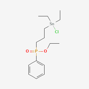 Ethyl {3-[chloro(diethyl)stannyl]propyl}phenylphosphinate