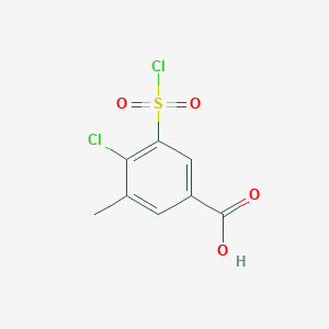molecular formula C8H6Cl2O4S B1452412 4-氯-3-(氯磺酰基)-5-甲基苯甲酸 CAS No. 1423024-38-7
