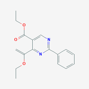 5-Pyrimidinecarboxylic acid, 4-(1-ethoxyethenyl)-2-phenyl-, ethyl ester