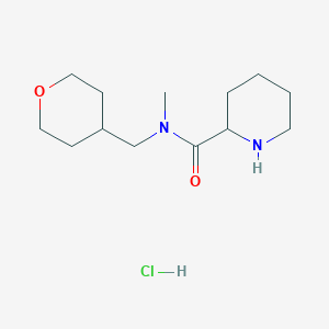 molecular formula C13H25ClN2O2 B1452414 N-Methyl-N-(tetrahydro-2H-pyran-4-ylmethyl)-2-piperidinecarboxamide hydrochloride CAS No. 1246172-59-7