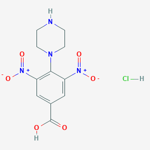 molecular formula C11H13ClN4O6 B1452430 3,5-Dinitro-4-piperazin-1-ylbenzoic acid hydrochloride CAS No. 1443424-56-3