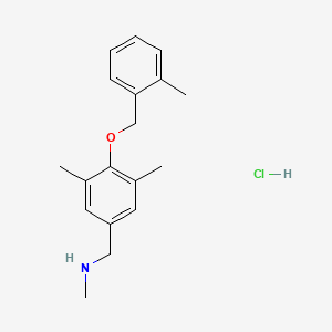 molecular formula C18H24ClNO B1452431 ({3,5-Dimethyl-4-[(2-methylphenyl)methoxy]phenyl}methyl)(methyl)amine hydrochloride CAS No. 1311317-39-1