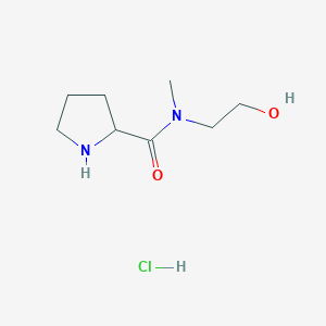 molecular formula C8H17ClN2O2 B1452432 N-(2-Hydroxyethyl)-N-methyl-2-pyrrolidinecarboxamide hydrochloride CAS No. 1236260-61-9