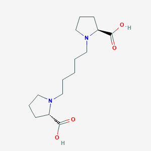 molecular formula C15H26N2O4 B1452440 (S)-1-(5-((S)-2-Carboxypyrrolidin-1-YL)-pentyl)pyrrolidine-2-carboxylic acid CAS No. 1820575-05-0
