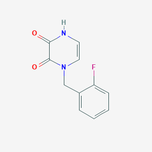 molecular formula C11H9FN2O2 B1452445 1-(2-氟苯甲基)-1,4-二氢吡嗪-2,3-二酮 CAS No. 1280865-93-1