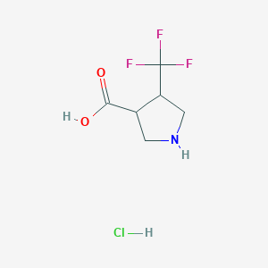 molecular formula C6H9ClF3NO2 B1452448 4-(三氟甲基)吡咯烷-3-羧酸盐酸盐 CAS No. 1260759-01-0