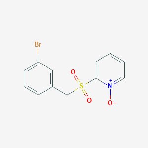 molecular formula C12H10BrNO3S B14524536 Pyridine, 2-[[(3-bromophenyl)methyl]sulfonyl]-, 1-oxide CAS No. 62382-08-5