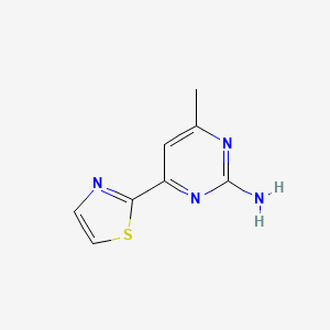 molecular formula C8H8N4S B1452455 4-Methyl-6-(1,3-thiazol-2-YL)pyrimidin-2-amine CAS No. 913322-48-2