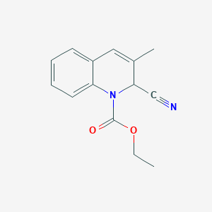 molecular formula C14H14N2O2 B14524586 Ethyl 2-cyano-3-methylquinoline-1(2H)-carboxylate CAS No. 62681-43-0