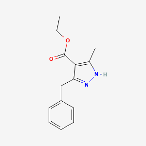 molecular formula C14H16N2O2 B14524634 ethyl 3-benzyl-5-methyl-1H-pyrazole-4-carboxylate CAS No. 62625-77-8