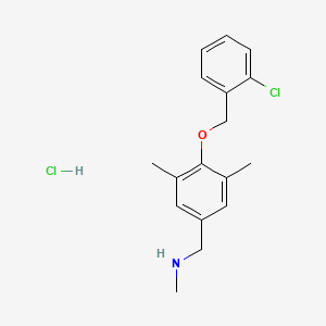 molecular formula C17H21Cl2NO B1452477 ({4-[(2-氯苯基)甲氧基]-3,5-二甲苯基}甲基)(甲基)胺盐酸盐 CAS No. 1311314-19-8