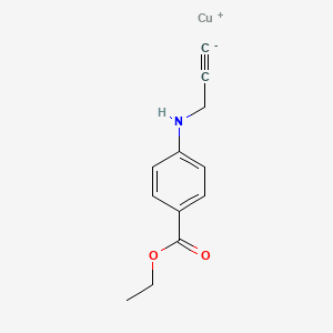 molecular formula C12H12CuNO2 B14524841 Copper, [3-[[4-(ethoxycarbonyl)phenyl]amino]-1-propynyl]- CAS No. 62500-26-9