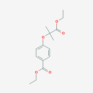 molecular formula C15H20O5 B14524919 Ethyl 4-[(1-ethoxy-2-methyl-1-oxopropan-2-yl)oxy]benzoate CAS No. 62402-55-5