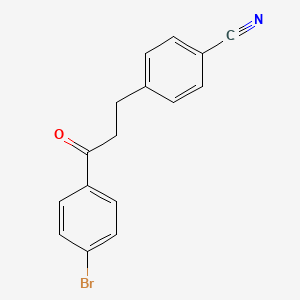 molecular formula C16H12BrNO B14524964 Benzonitrile, 4-[3-(4-bromophenyl)-3-oxopropyl]- CAS No. 62584-75-2