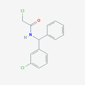 molecular formula C15H13Cl2NO B1452504 2-chloro-N-[(3-chlorophenyl)(phenyl)methyl]acetamide CAS No. 1311314-64-3