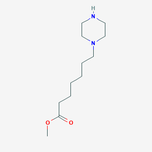 molecular formula C12H24N2O2 B14525188 Methyl 7-(piperazin-1-YL)heptanoate CAS No. 62522-29-6