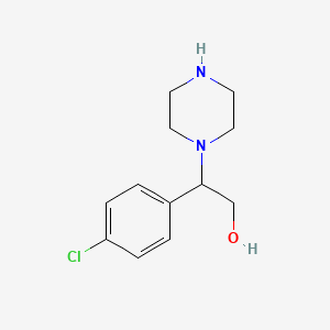 molecular formula C12H17ClN2O B1452521 2-(4-Chlorophenyl)-2-(piperazin-1-yl)ethan-1-ol CAS No. 1183300-99-3