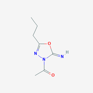 B145253 1-(2-Imino-5-propyl-1,3,4-oxadiazol-3-yl)ethanone CAS No. 127351-21-7