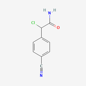 molecular formula C9H7ClN2O B1452536 2-Chloro-2-(4-cyanophenyl)acetamide CAS No. 1311316-35-4